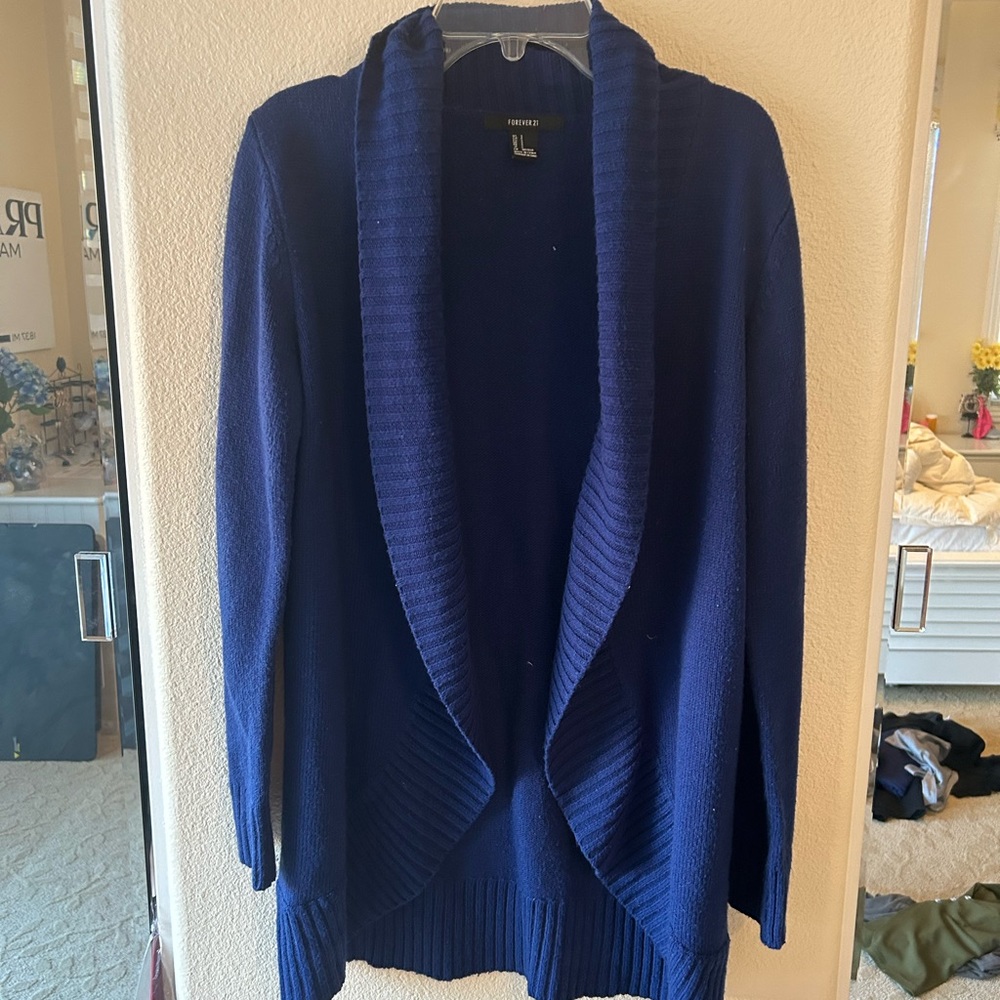 F21 Cobalt Blue Knit Cardigan